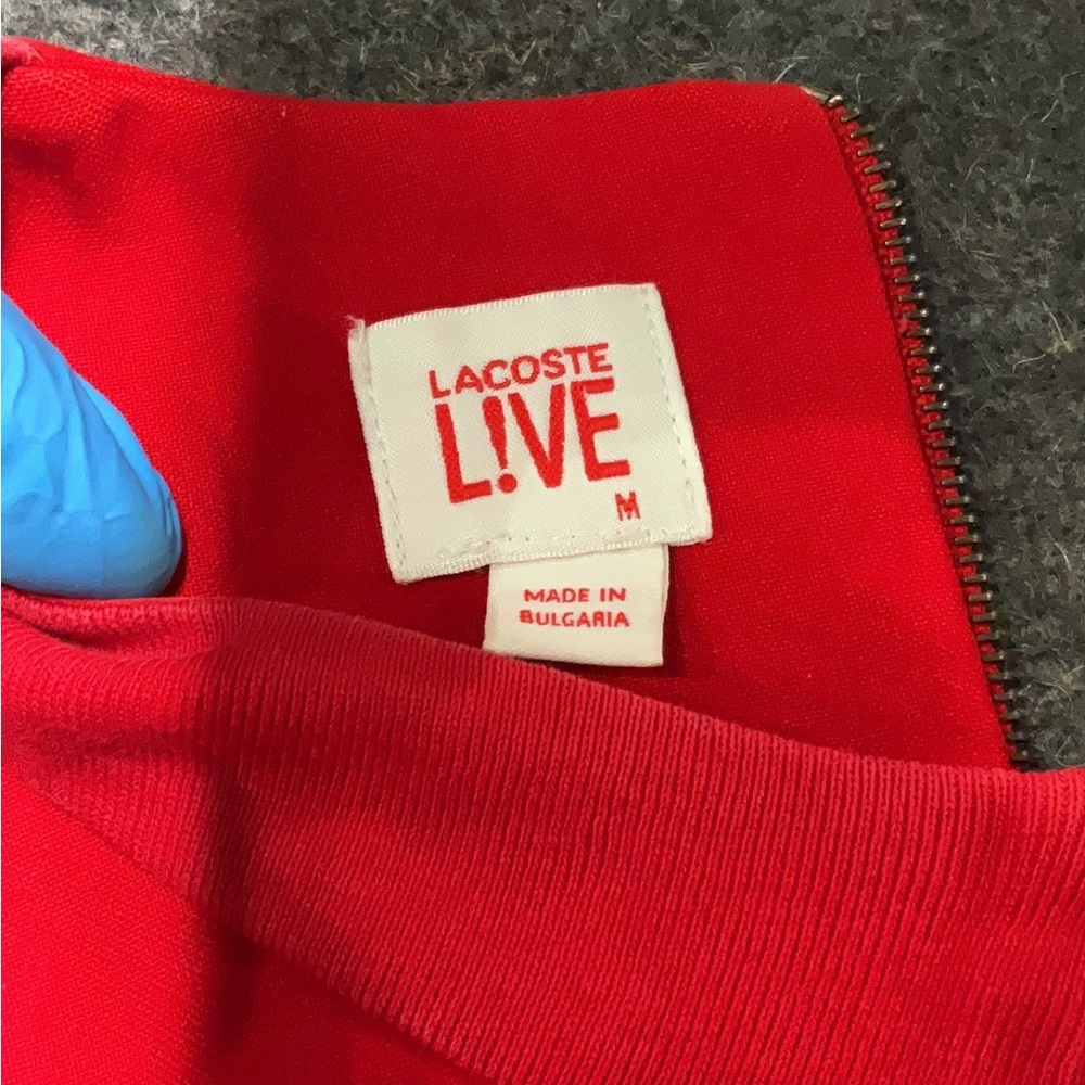 Lacoste Vibrant Red Long Sleeve Dress - Picture 4 of 4